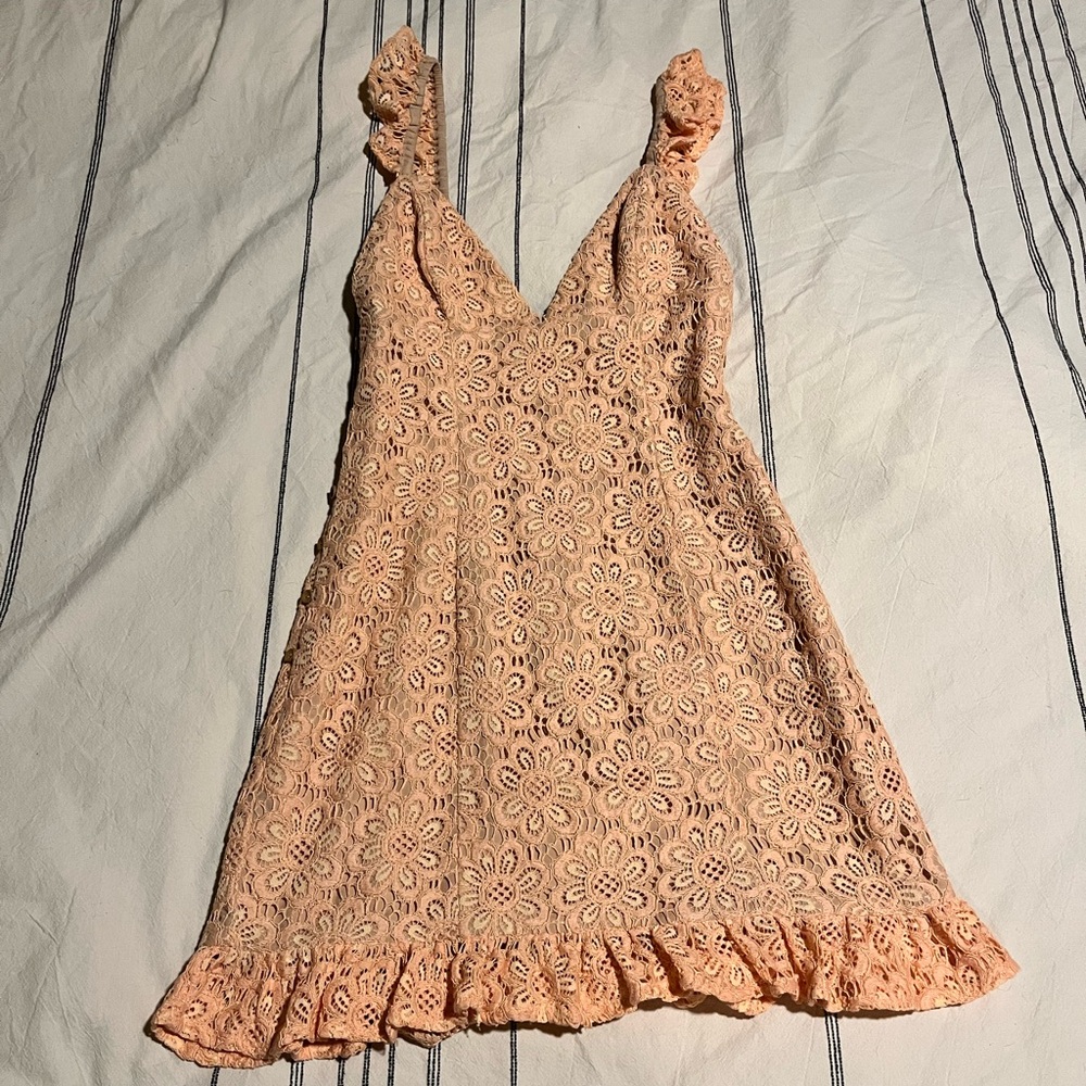 MAJORELLE lace orange dress